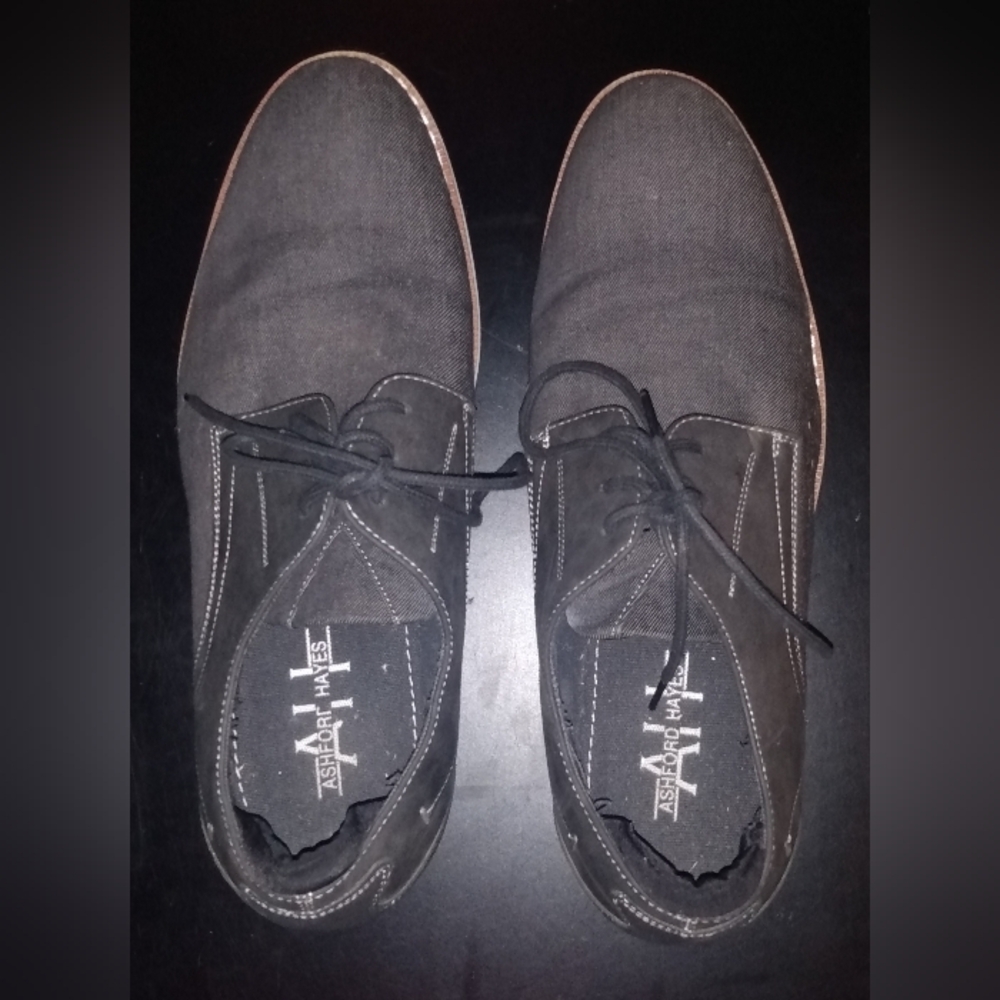 Men's Ashford Hayes Business Casual/Casual Gray Shoes With Stitching Size 10.5M